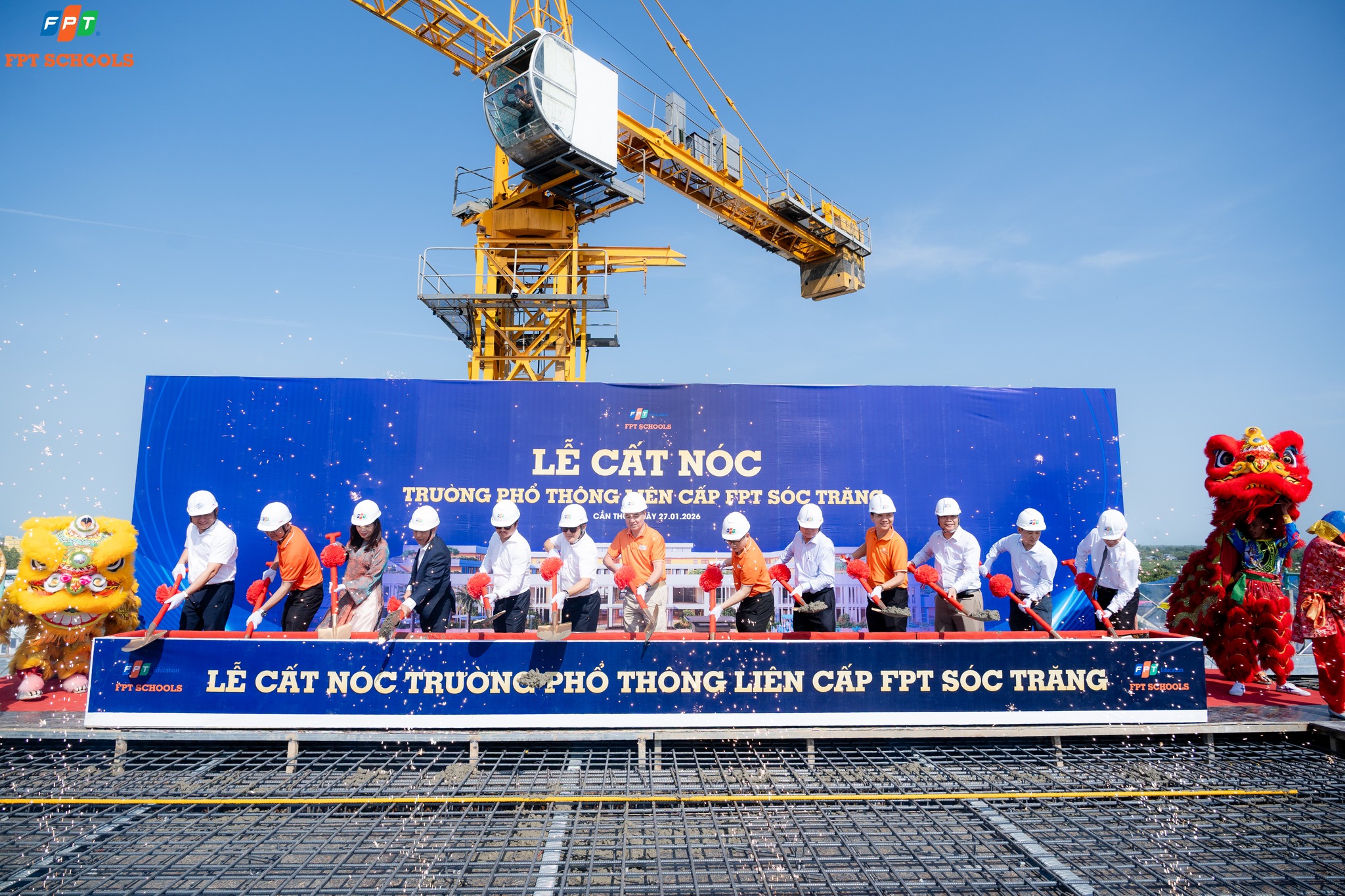 Lễ cất nóc trường Phổ thông Liên cấp FPT Sóc Trăng